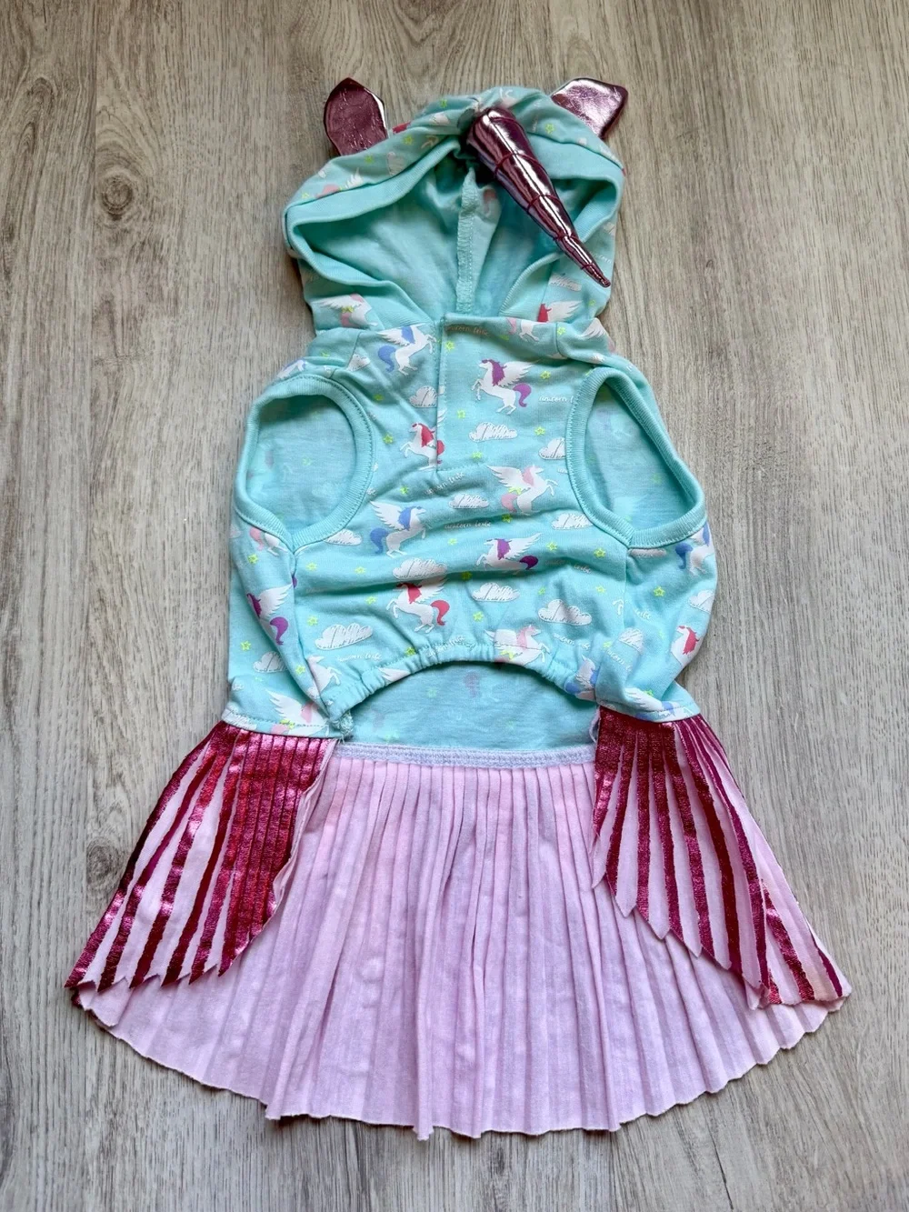 Unicorn Hooded Costume / Dress with Pink Skirt for Pets/Small Dogs - size Small